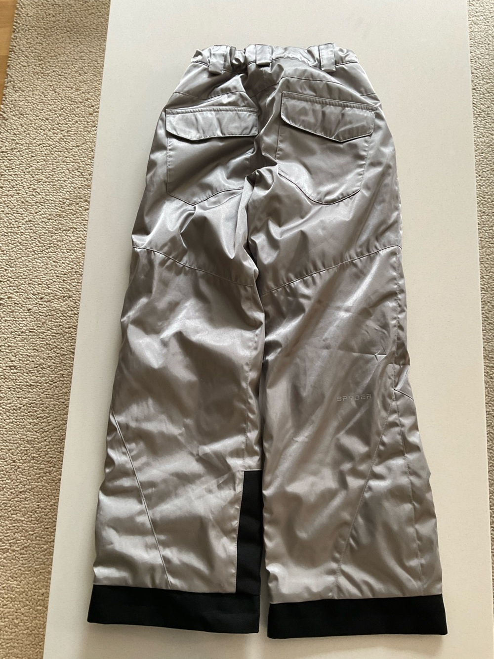 Spyder Kids Silver Snow Pants with Black Hem